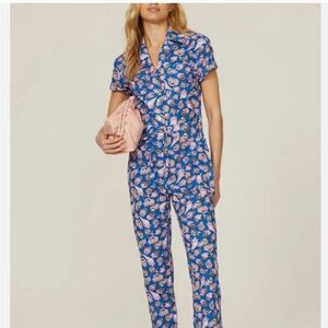 Rachel Antonoff Blue Floral Jumpsuit
